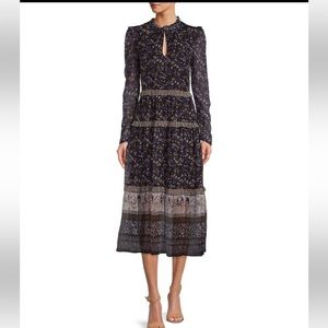 ANTONIO MELANI Navy Floral Midi Dress